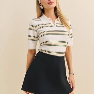 Reformation Black Mini Skirt with A-Line Silhouette